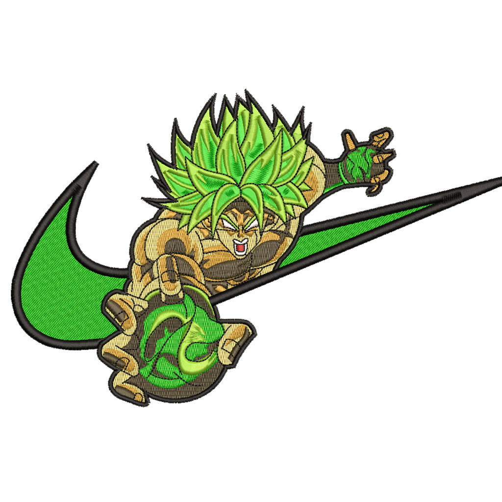 DISEÑO BORDADO BROLY SUPER SAIYAN SWOOSH