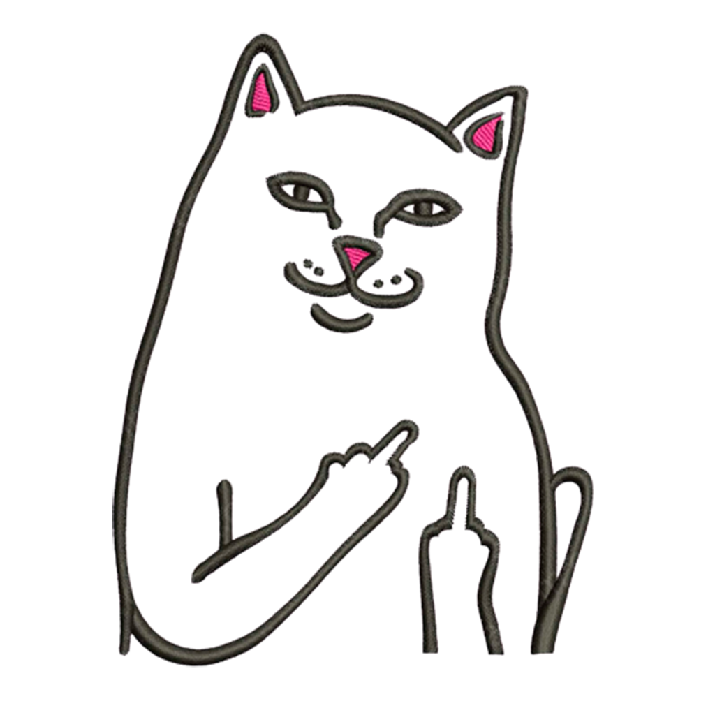 DISEÑO BORDADO GATO SACANDO DEDO