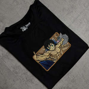 Playera Corte oversize(230g) o Basica(190g)  y Hoodie (270gr), de  Inosuke Inspirado en Demon Slayer