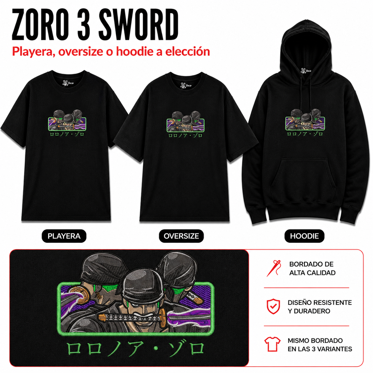 ONE PIECE ZORO 3 SWORD