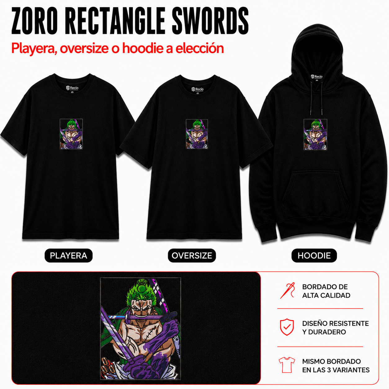 One Piece Zoro Rectangle Swords