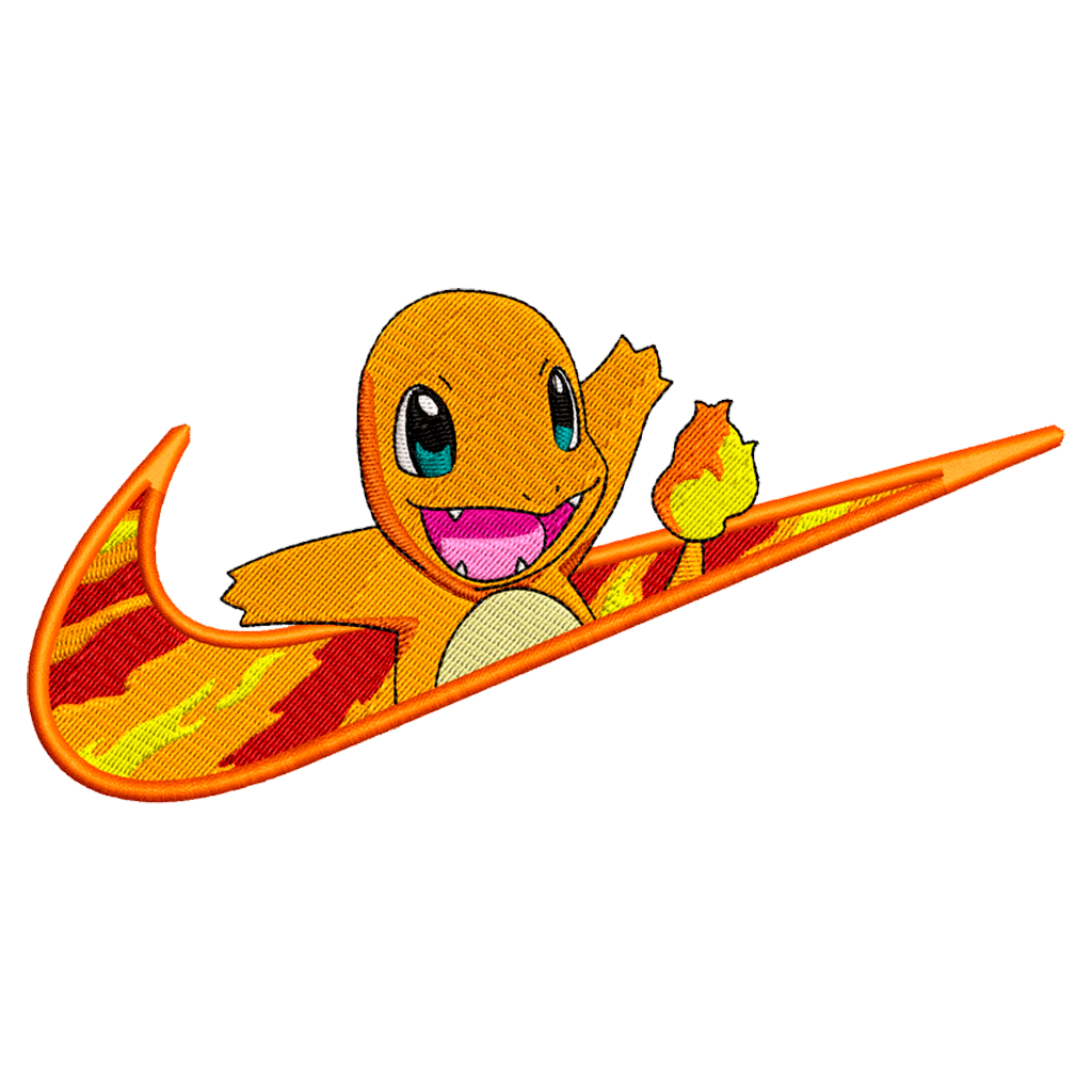 DISEÑO BORDADO CHARMANDER SWOOSH