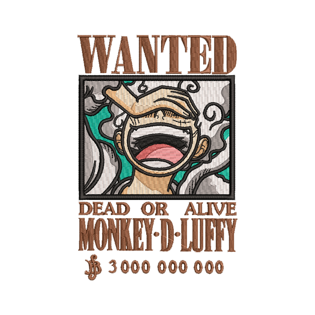 DISEÑO BORDADO BOUNTY MONKEY D LUFFY