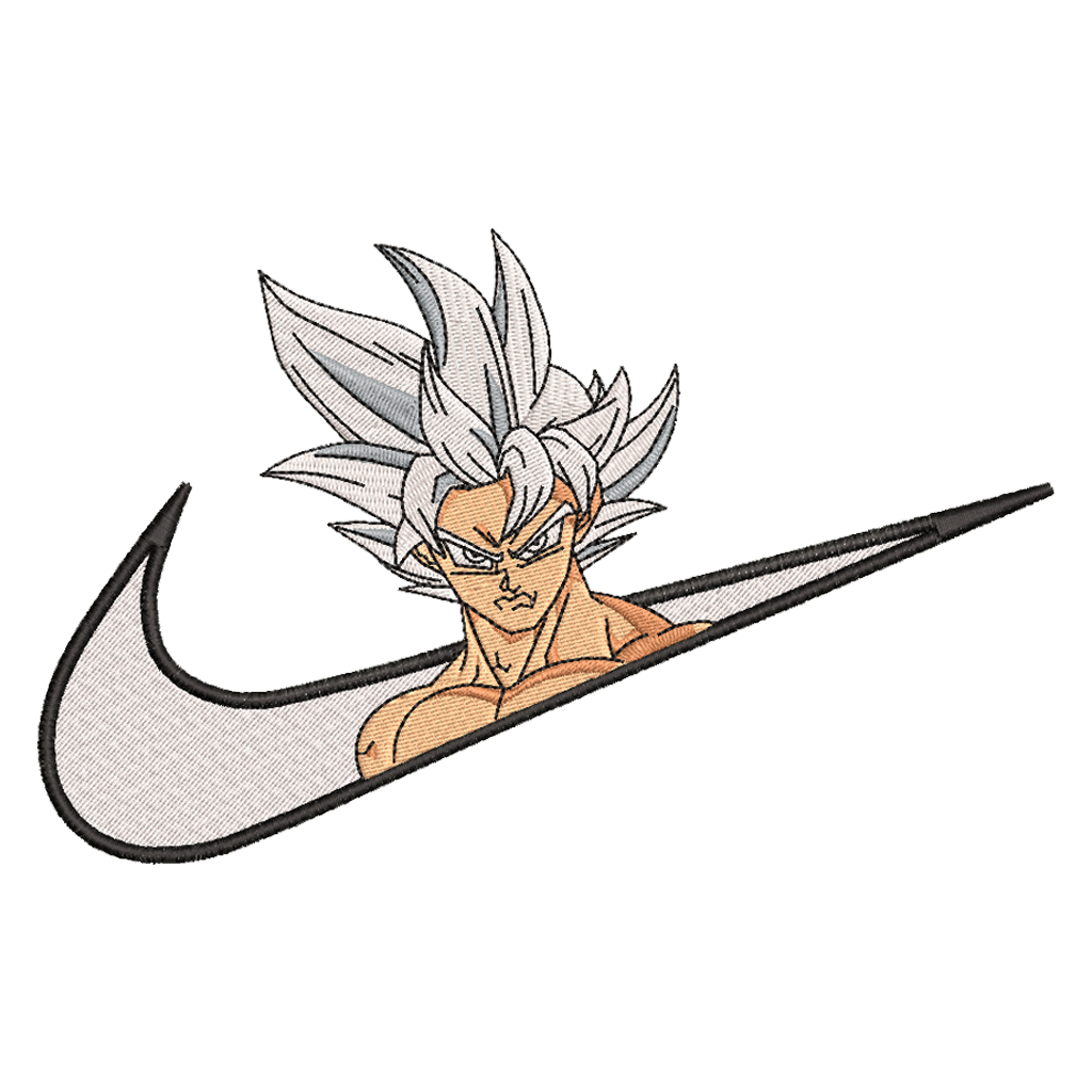 DISEÑO BORDADO GOKU ULTRA INSTINCT SWOOSH