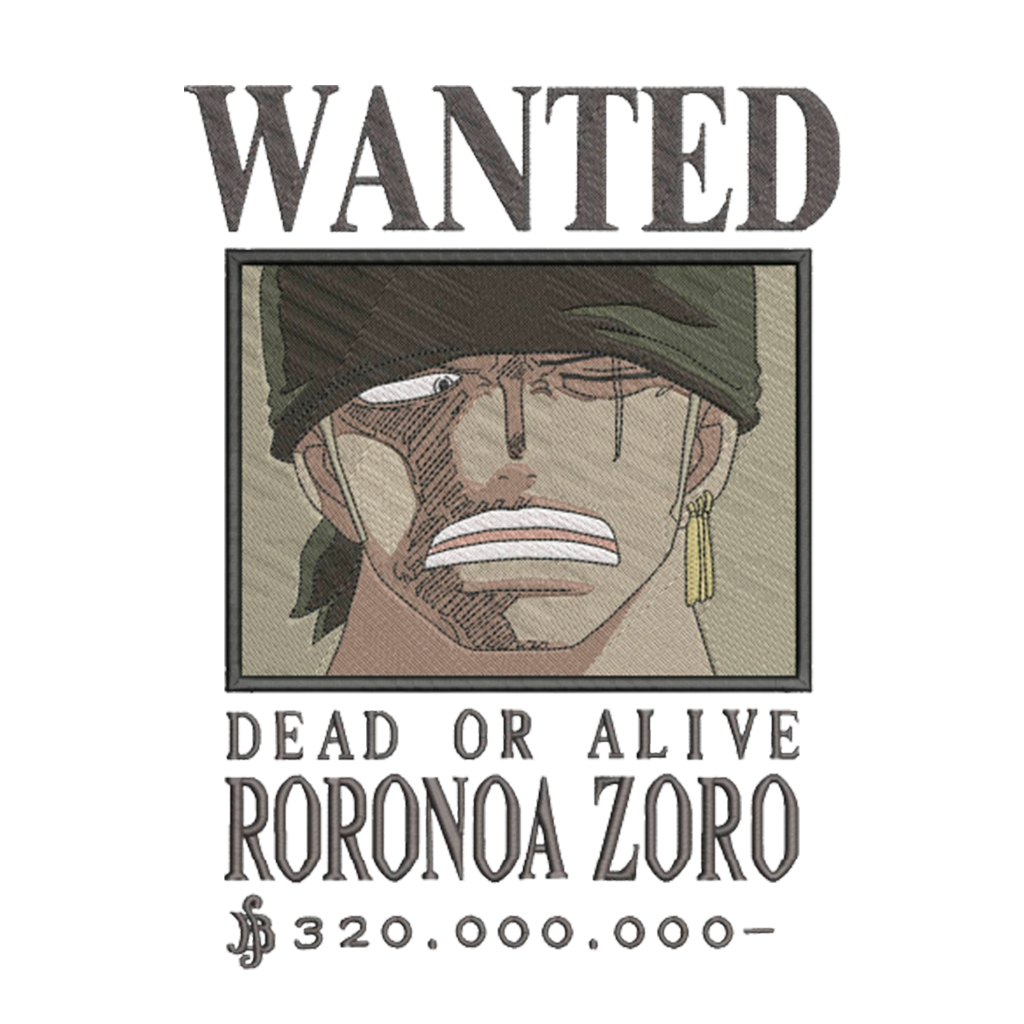 DISEÑO BORDADO BOUNTY ZORO