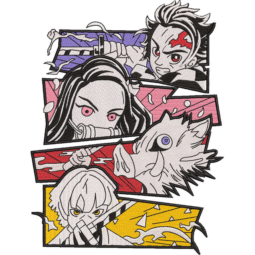 DISEÑO BORDADO DEMON SLAYER GANG