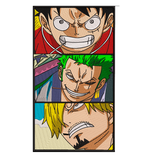 DISEÑO BORDADO LUFFY-SANJI-ZORO